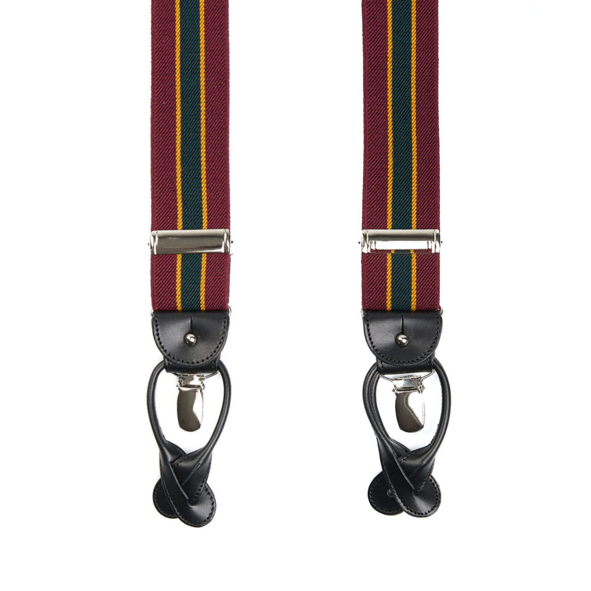 BURGUNDY AND GREEN BRACES