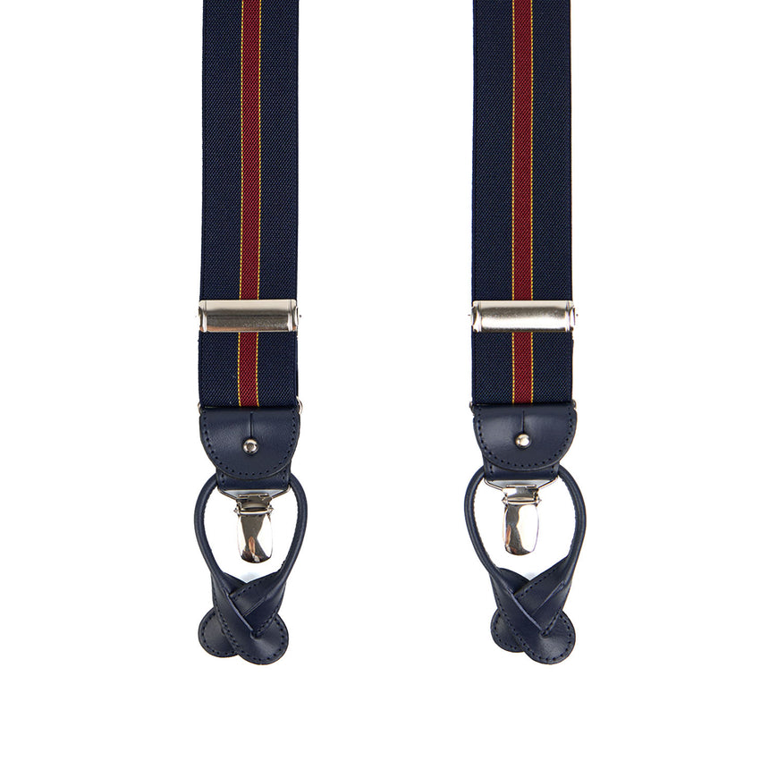 BLUE AND BURGUNDY BRACES