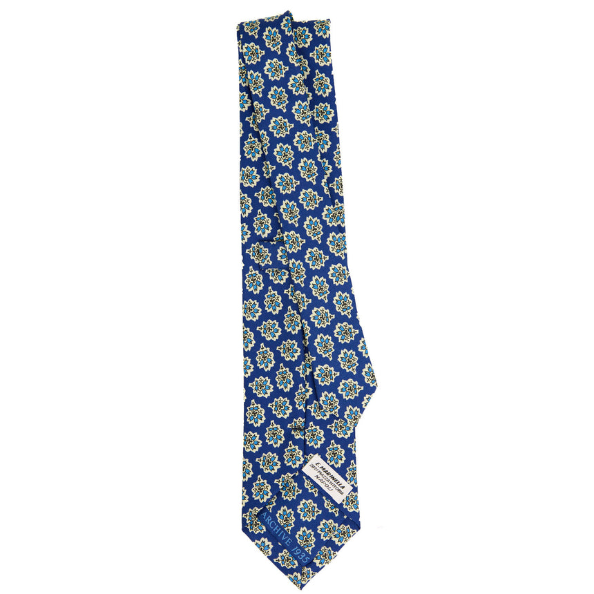 CRAVATTA SARTORIALE IN SETA STAMPATA BLUETTE