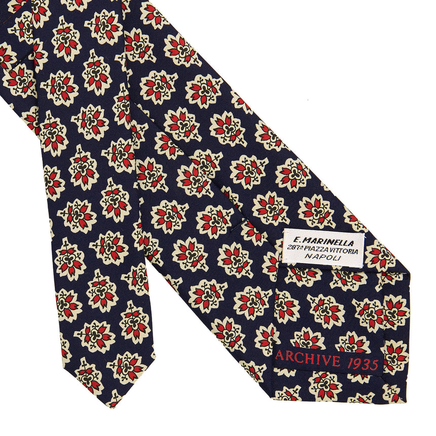 BLUE SARTORIAL PRINTED SILK TIE