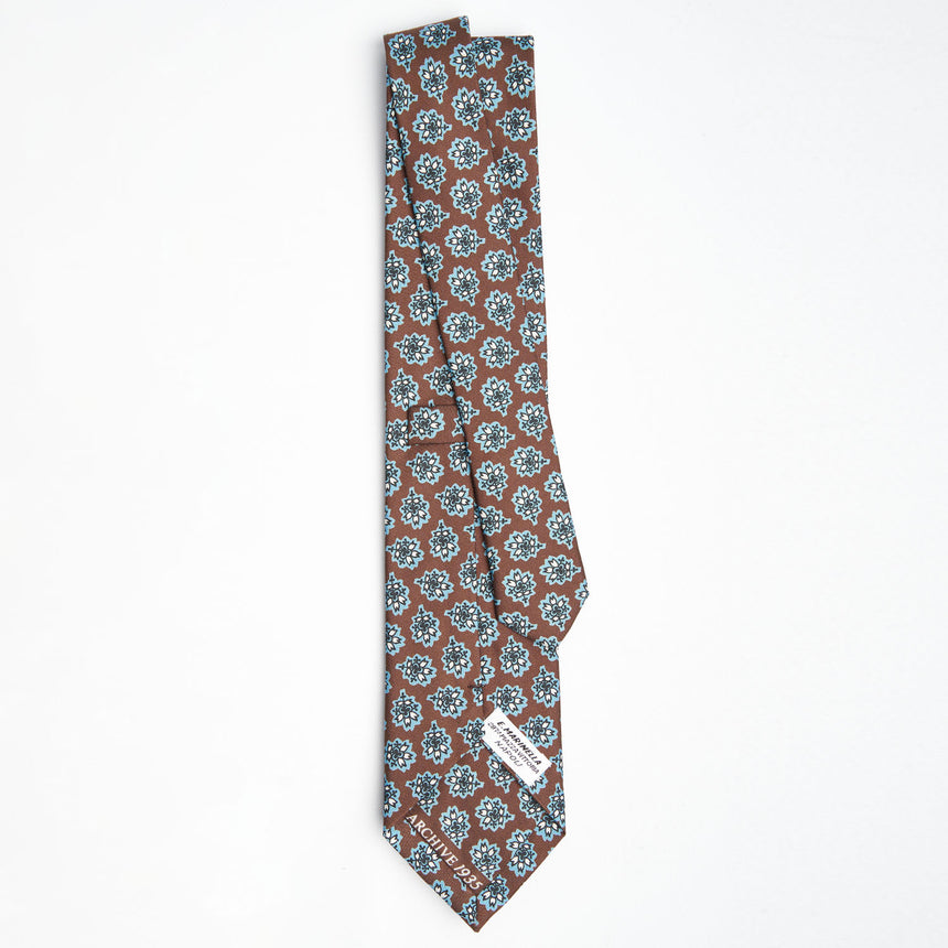 CRAVATTA IN SETA MARRONE SCURO