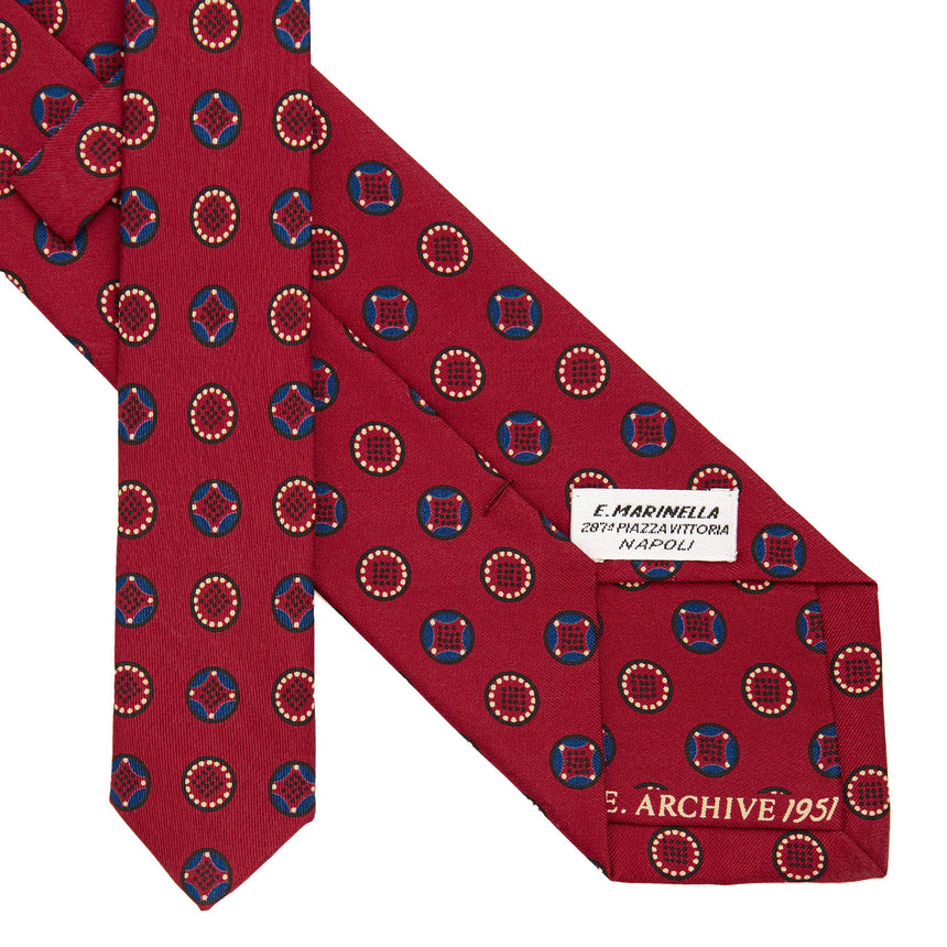 BURGUNDY SARTORIAL PRINTED SILK TIE