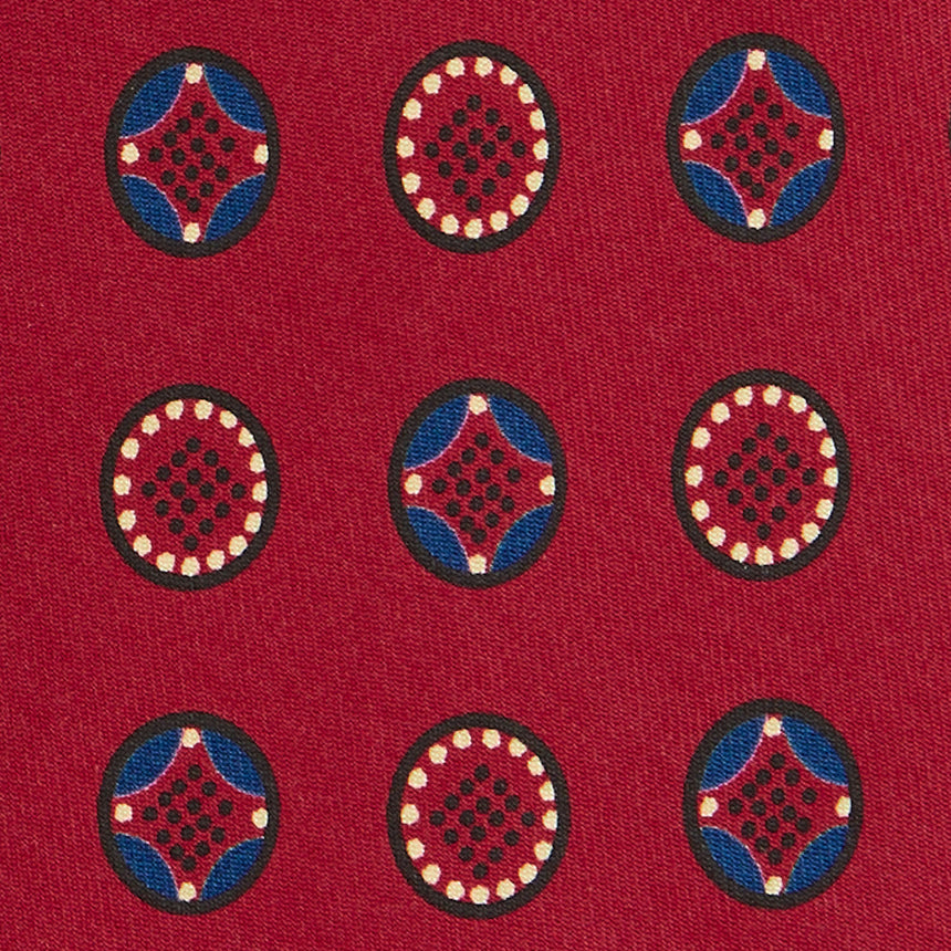 BURGUNDY SARTORIAL PRINTED SILK TIE