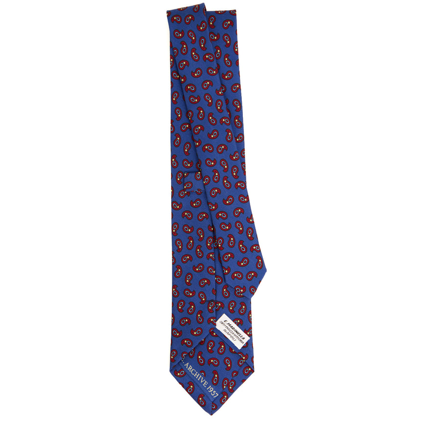 CRAVATTA SARTORIALE IN SETA STAMPATA BLUETTE