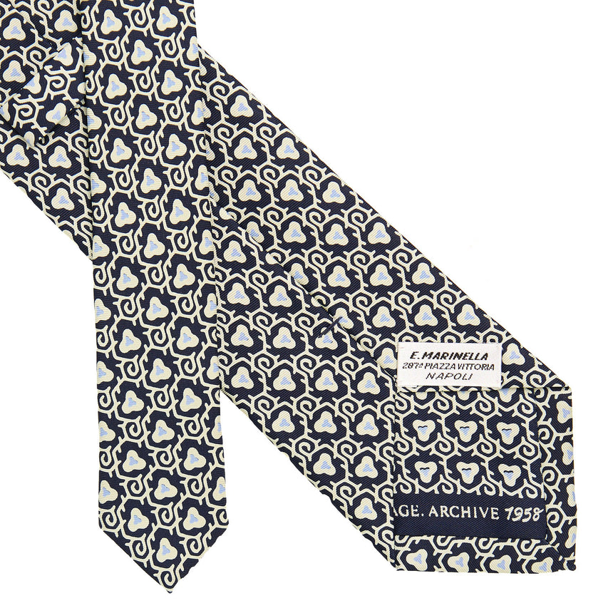 DARK BLUE SARTORIAL PRINTED SILK TIE
