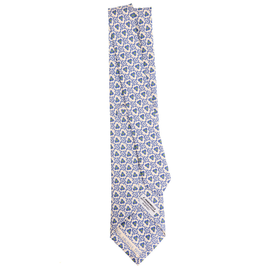 WHITE SARTORIAL PRINTED SILK TIE