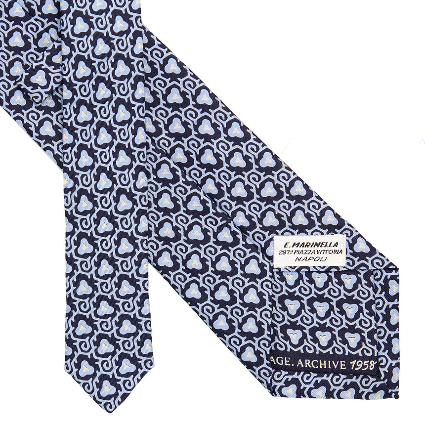 DARK BLUE SARTORIAL PRINTED SILK TIE