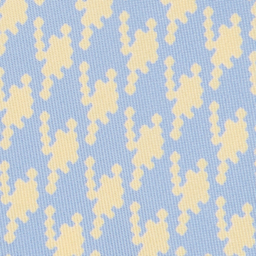 CRAVATTA SARTORIALE IN SETA STAMPATA AZZURRA