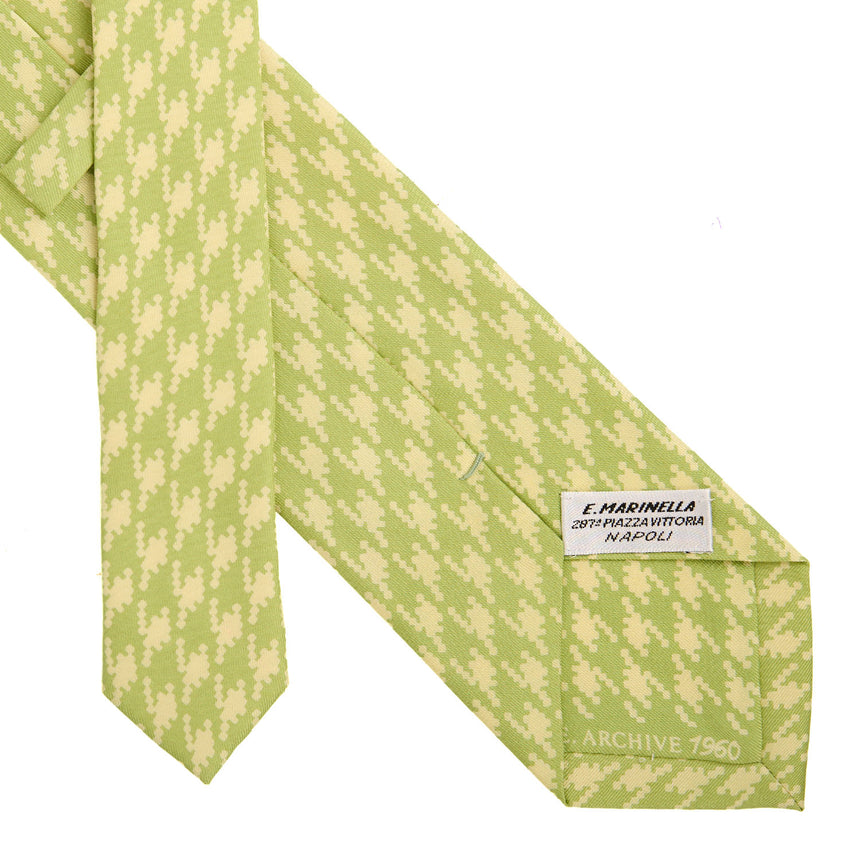 CRAVATTA SARTORIALE IN SETA STAMPATA VERDE