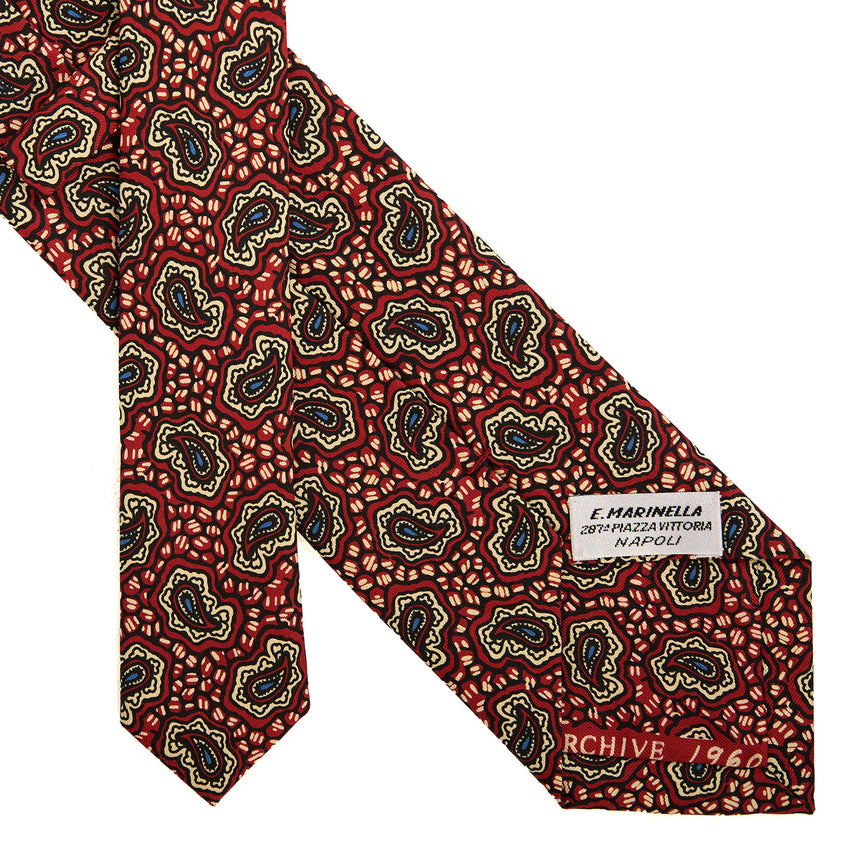 BURGUNDY SARTORIAL PRINTED SILK TIE