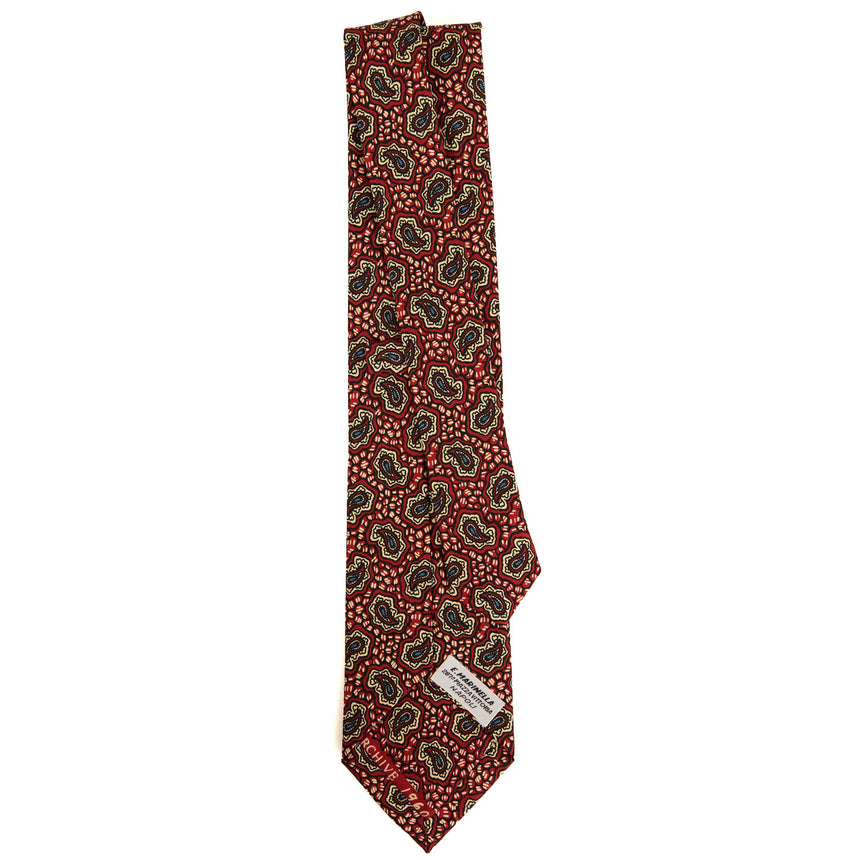 BURGUNDY SARTORIAL PRINTED SILK TIE