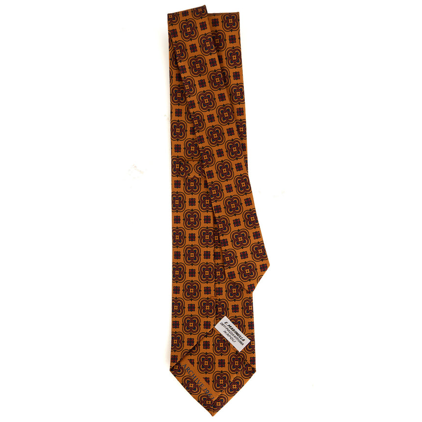 ORANGE SARTORIAL PRINTED SILK TIE