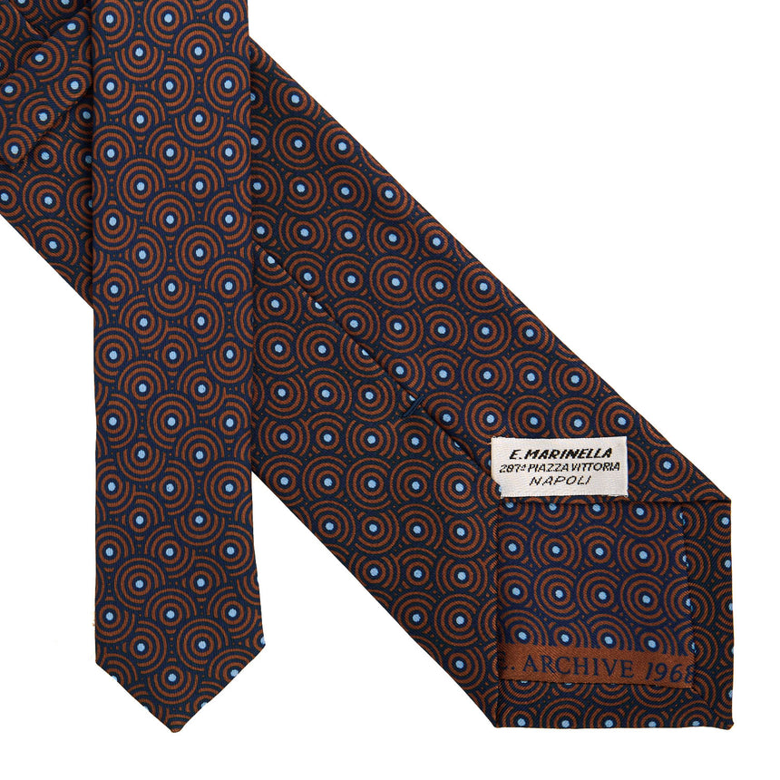 DARK BROWN SARTORIAL PRINTED SILK TIE