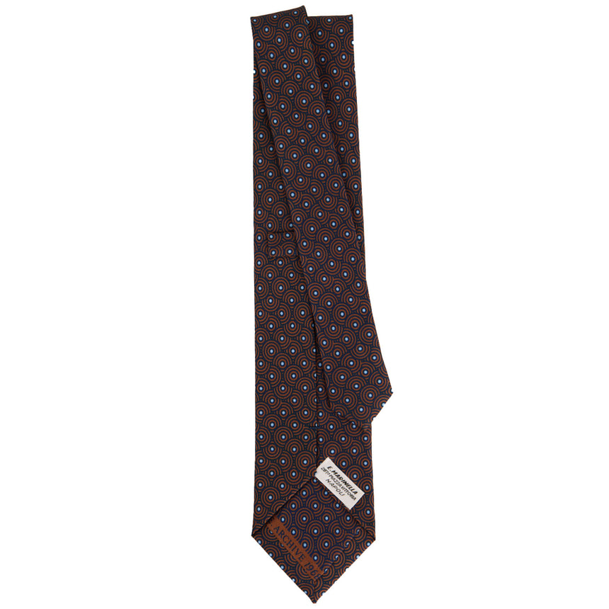 DARK BROWN SARTORIAL PRINTED SILK TIE