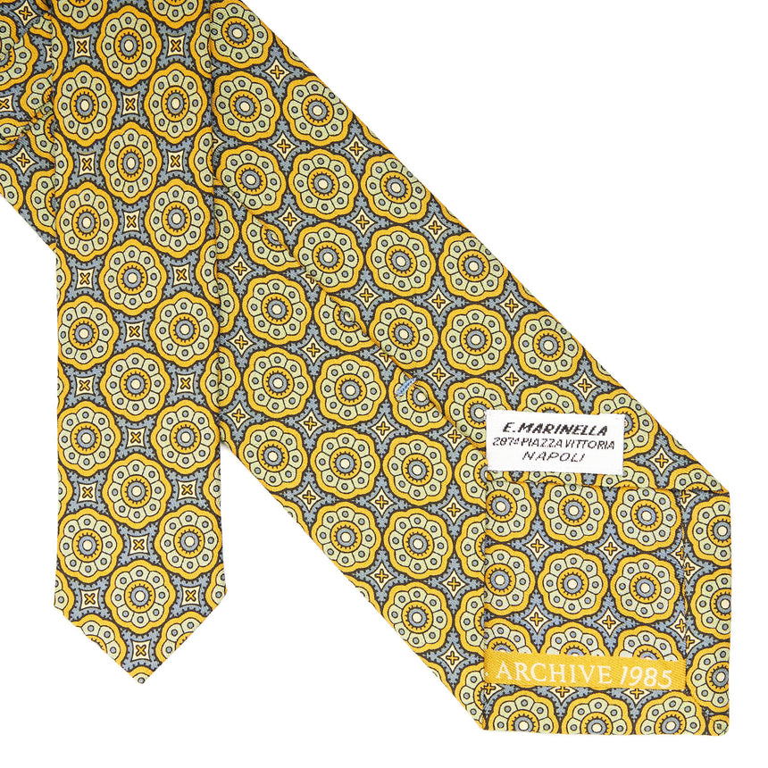 YELLOW SARTORIAL PRINTED SILK TIE