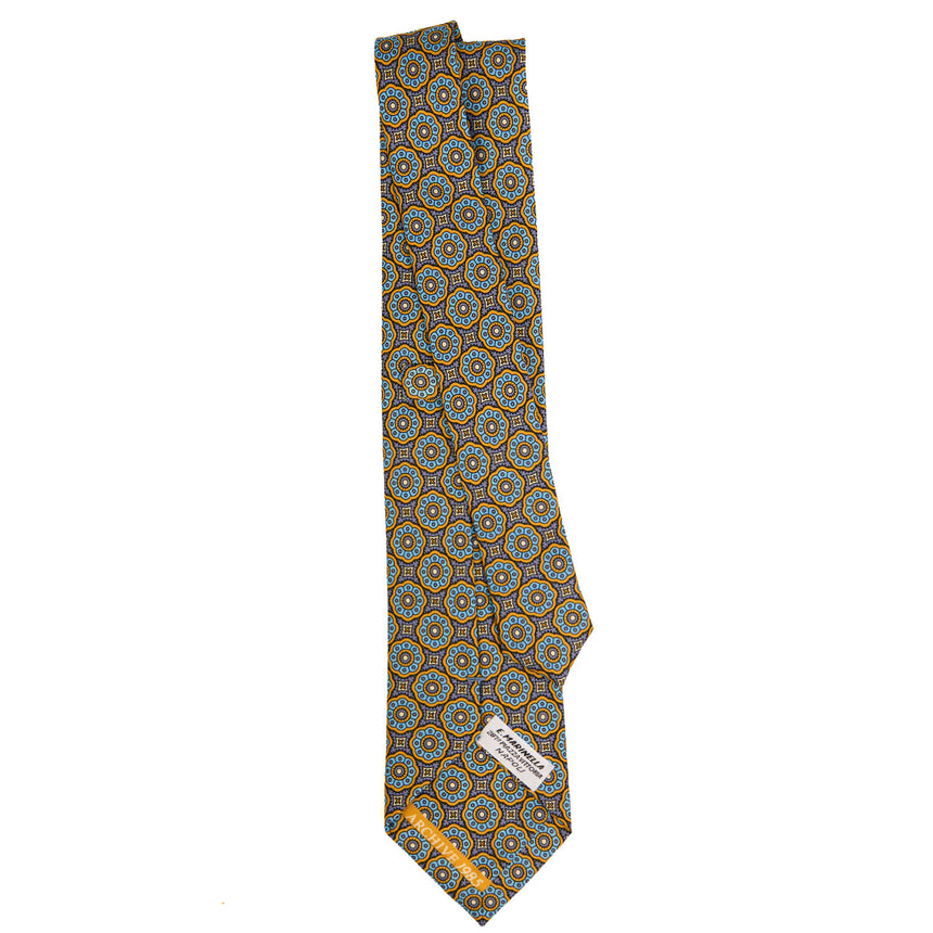 YELLOW SARTORIAL PRINTED SILK TIE
