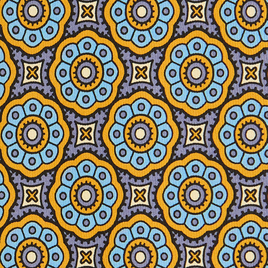 YELLOW SARTORIAL PRINTED SILK TIE