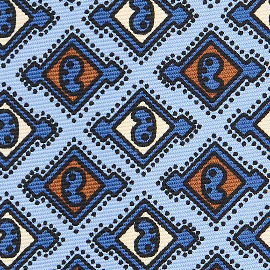 LIGHT BLUE SARTORIAL PRINTED SILK TIE