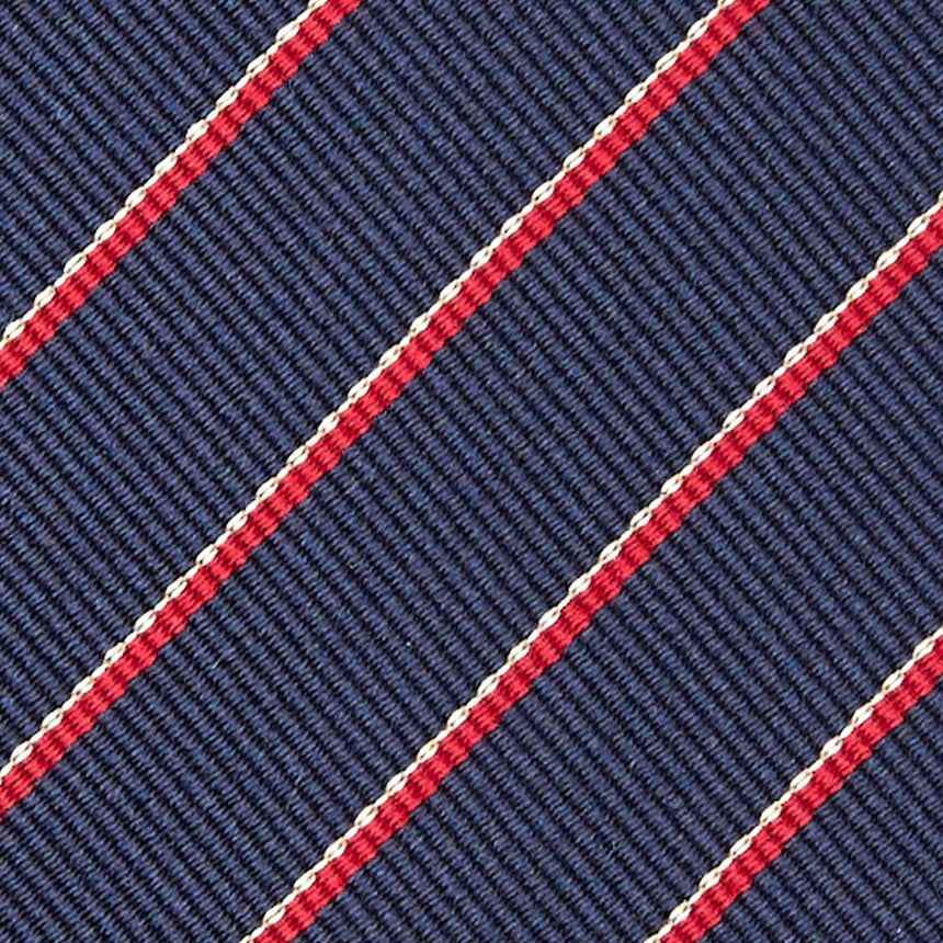CRAVATTA REGIMENTAL IN SETA BLU SCURO
