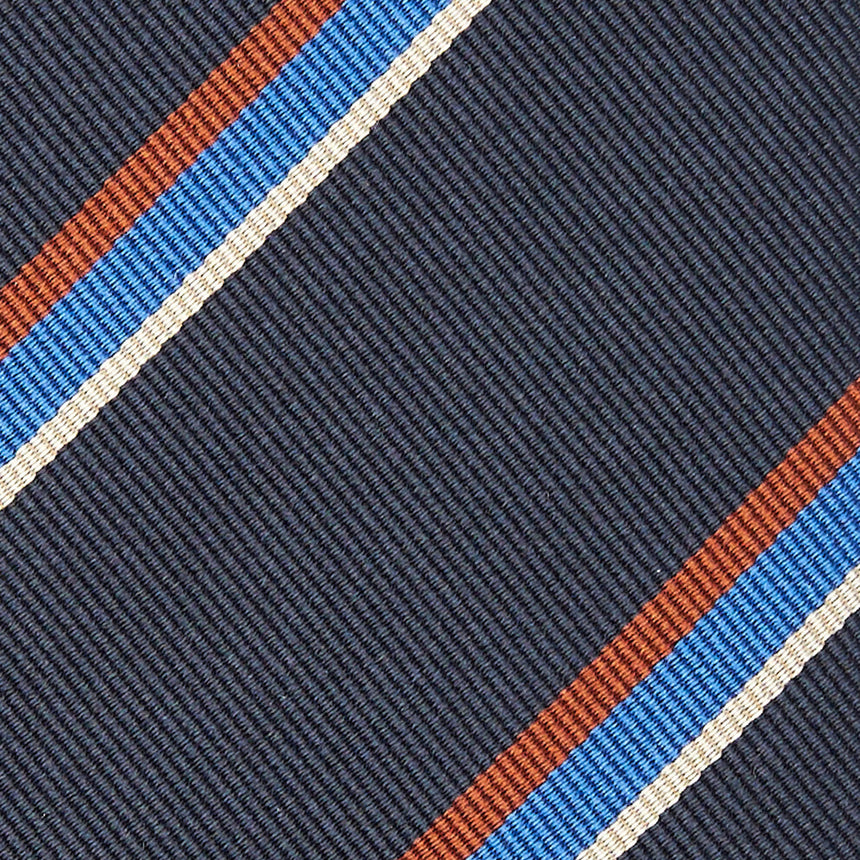 CRAVATTA REGIMENTAL IN SETA BLU SCURO