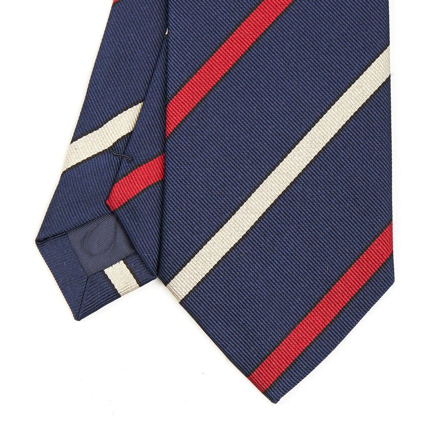 CRAVATTA REGIMENTAL IN SETA BLU SCURO