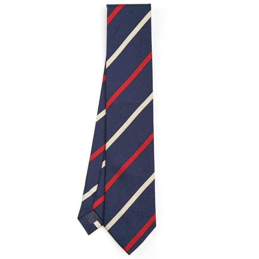 CRAVATTA REGIMENTAL IN SETA BLU SCURO