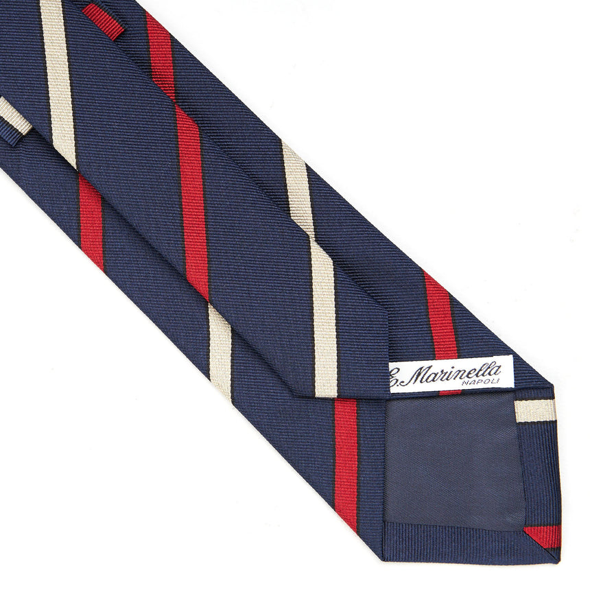 CRAVATTA REGIMENTAL IN SETA BLU SCURO