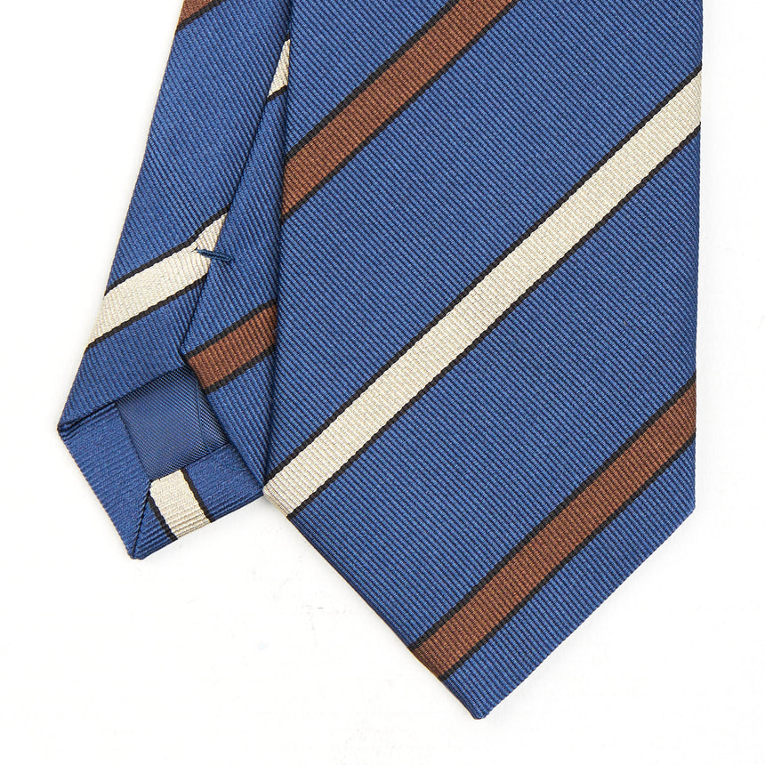 CRAVATTA REGIMENTAL IN SETA BLU