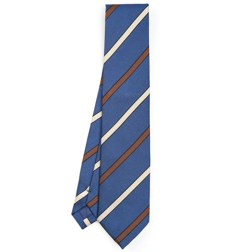CRAVATTA REGIMENTAL IN SETA BLU