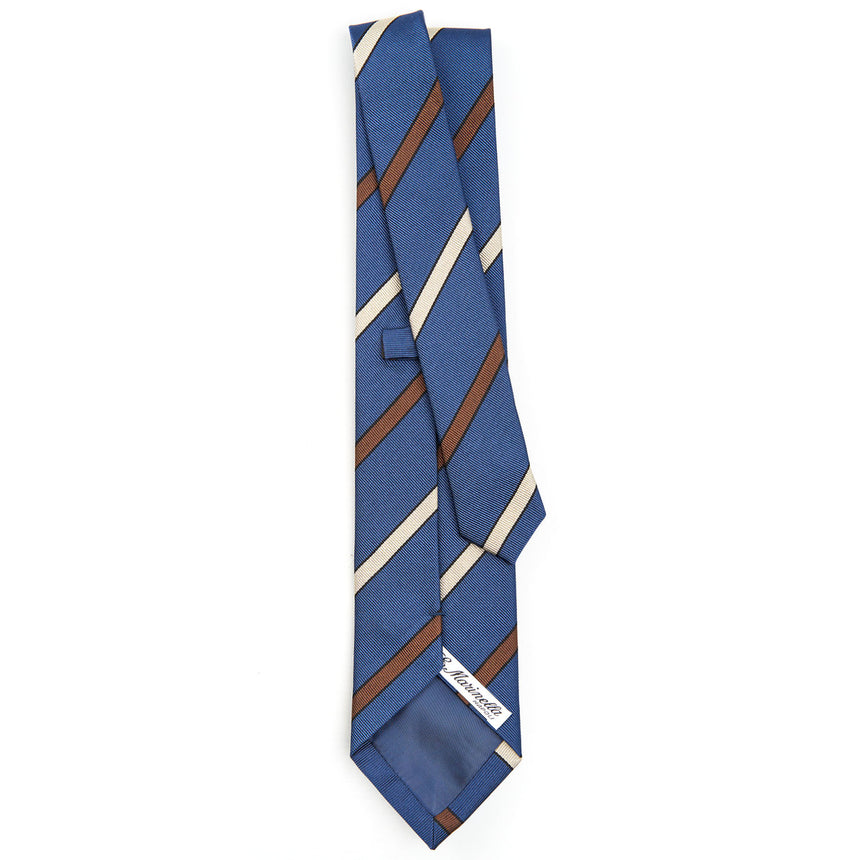 CRAVATTA REGIMENTAL IN SETA BLU