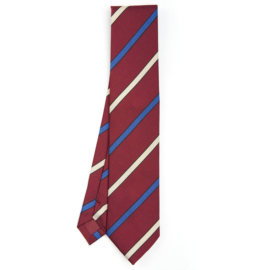 CRAVATTA REGIMENTAL IN SETA BORDEAUX