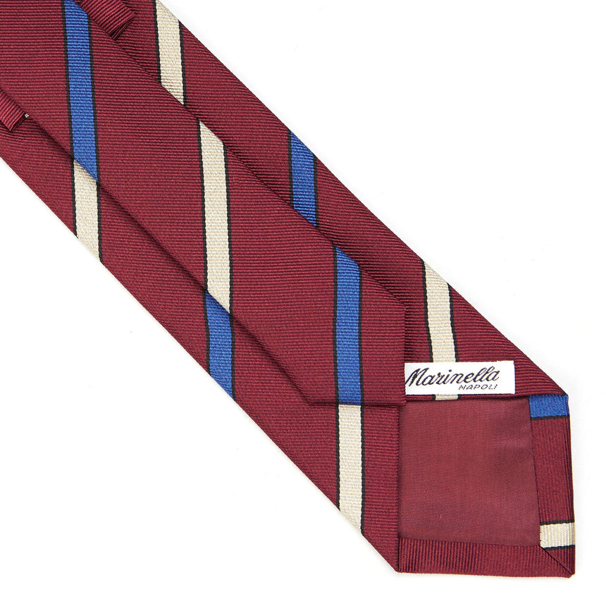 CRAVATTA REGIMENTAL IN SETA BORDEAUX