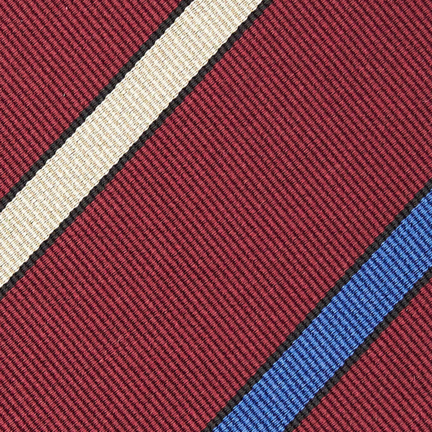CRAVATTA REGIMENTAL IN SETA BORDEAUX
