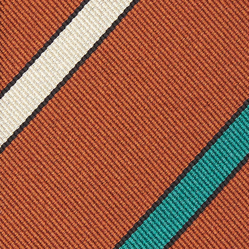 CRAVATTA REGIMENTAL IN SETA MARRONE CHIARO