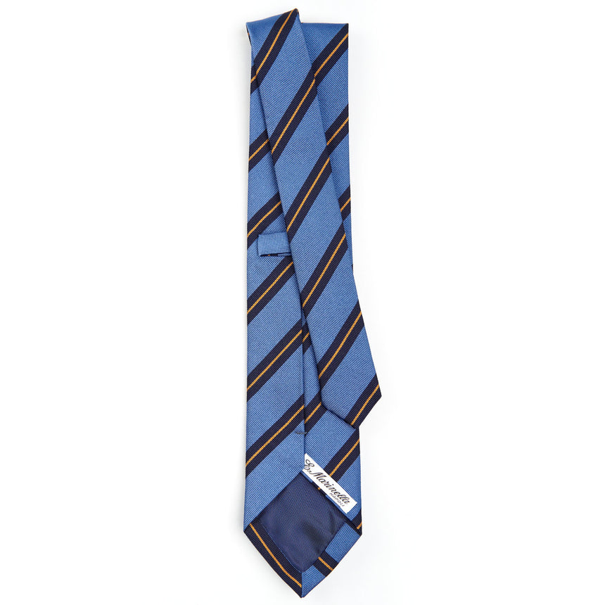 CRAVATTA REGIMENTAL IN SETA AZZURRO POLVERE