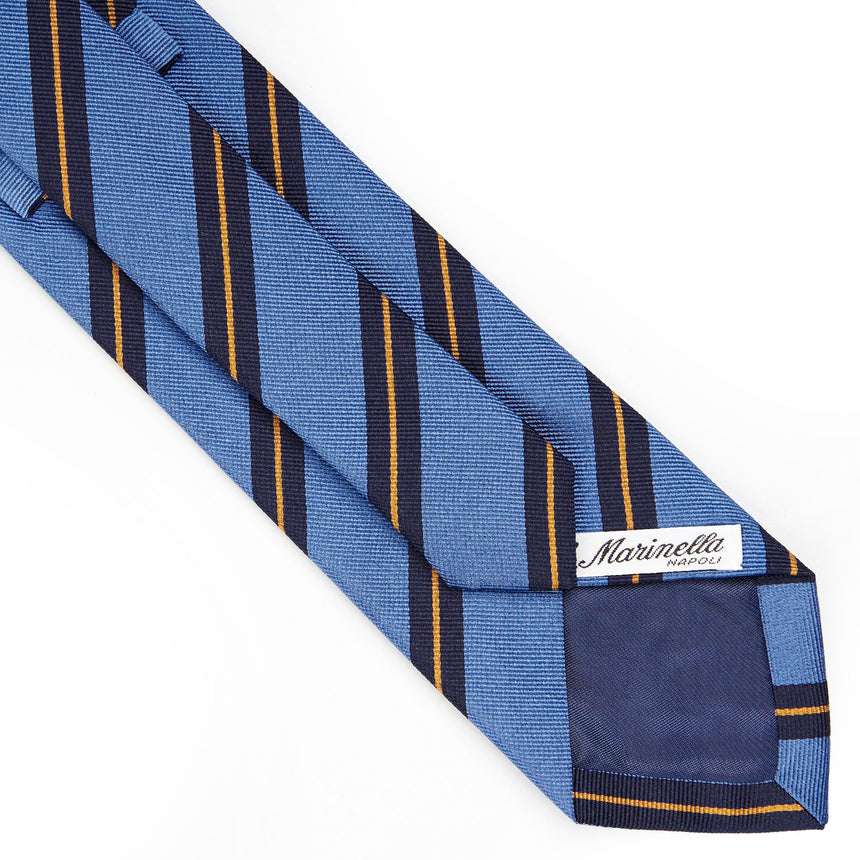 CRAVATTA REGIMENTAL IN SETA AZZURRO POLVERE