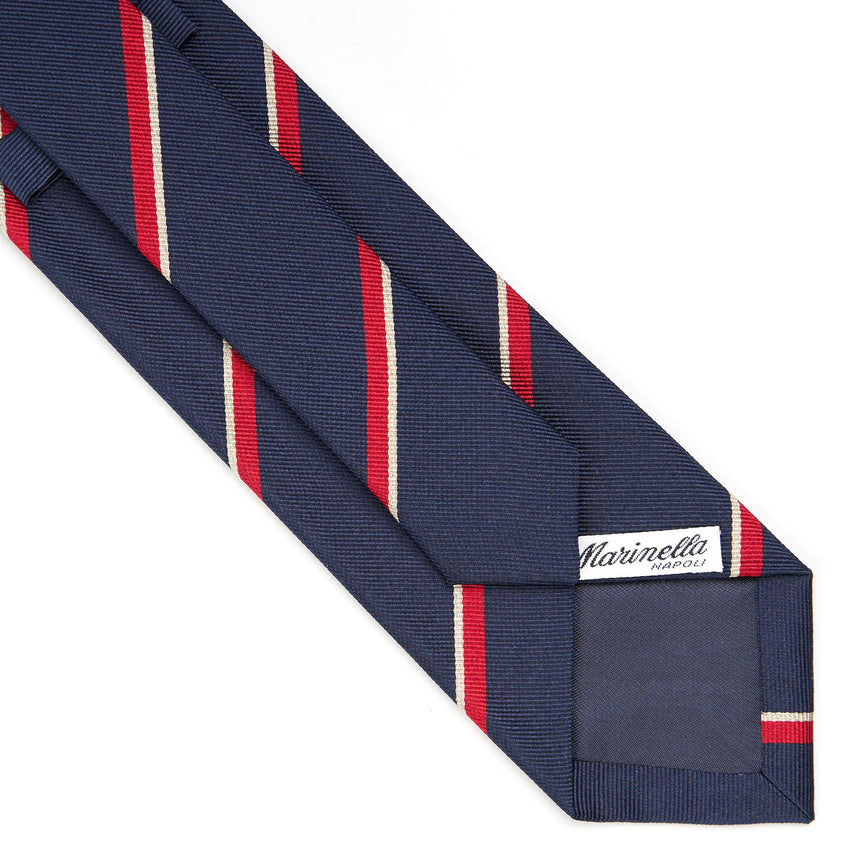 DARK BLUE REGIMENTAL SILK TIE