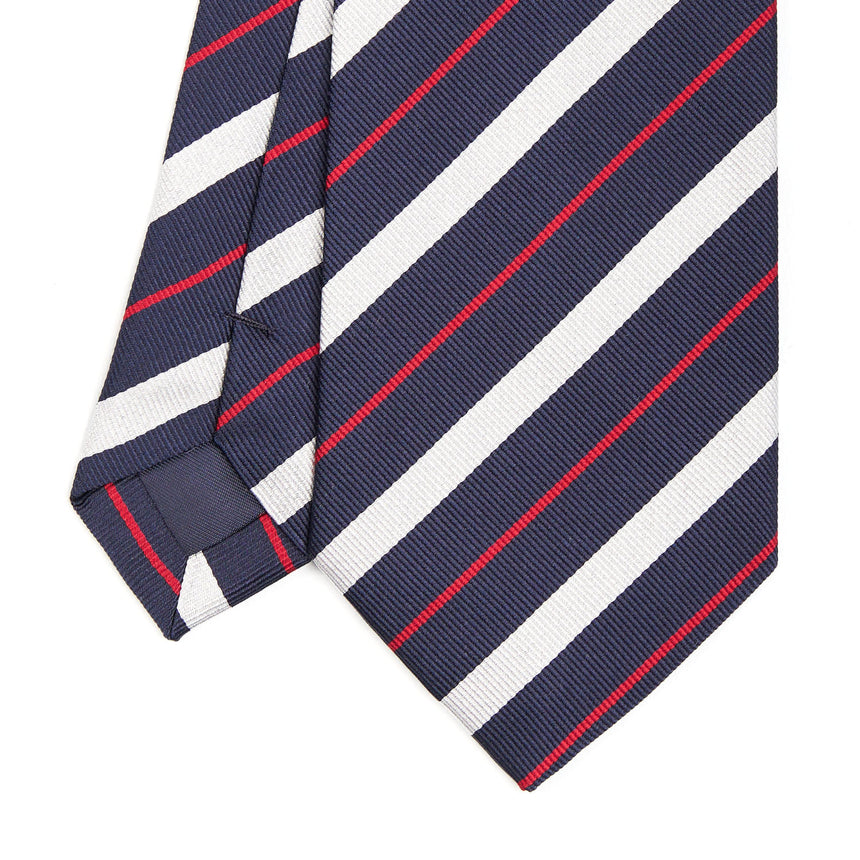 CRAVATTA REGIMENTAL IN SETA BLU SCURO