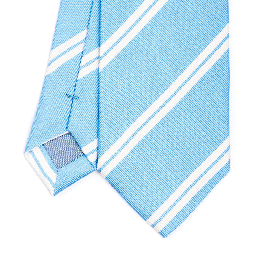 CRAVATTA REGIMENTAL IN SETA AZZURRA