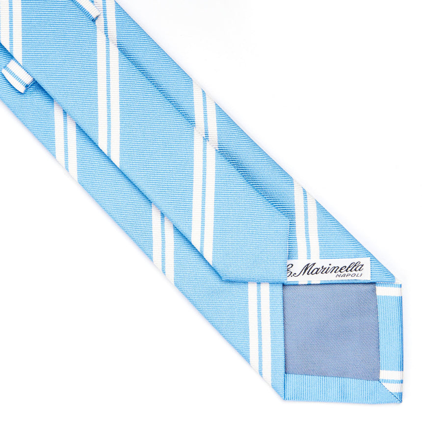CRAVATTA REGIMENTAL IN SETA AZZURRA