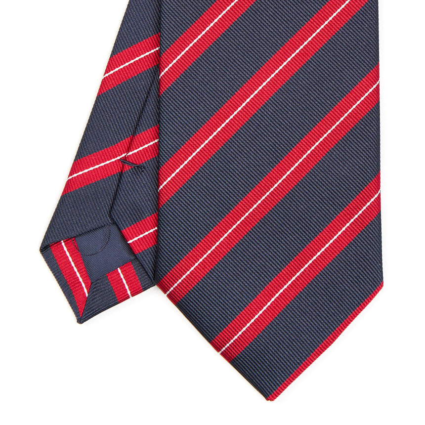 DARK BLUE REGIMENTAL SILK TIE