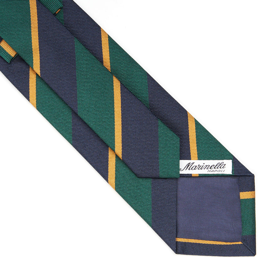 CRAVATTA REGIMENTAL IN SETA VERDE SCURO