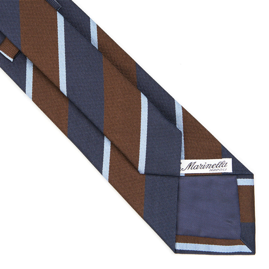 CRAVATTA REGIMENTAL IN SETA BLU SCURO