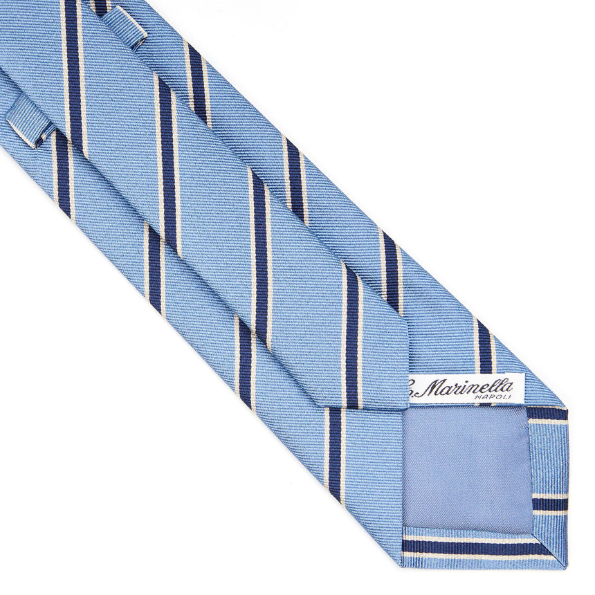 CRAVATTA REGIMENTAL IN SETA AZZURRA