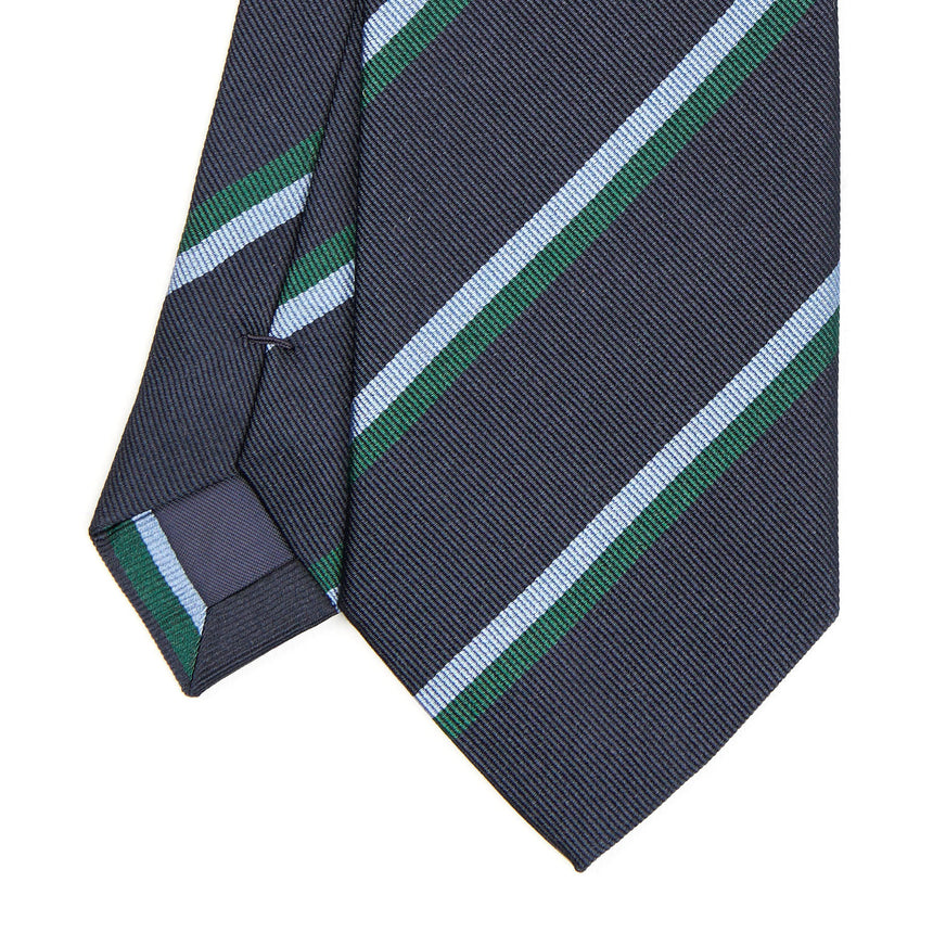 CRAVATTA REGIMENTAL IN SETA BLU SCURO