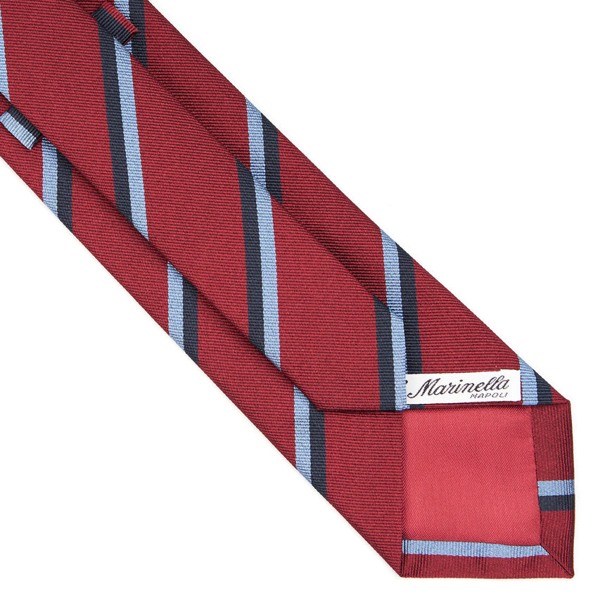 CRAVATTA REGIMENTAL IN SETA BORDEAUX