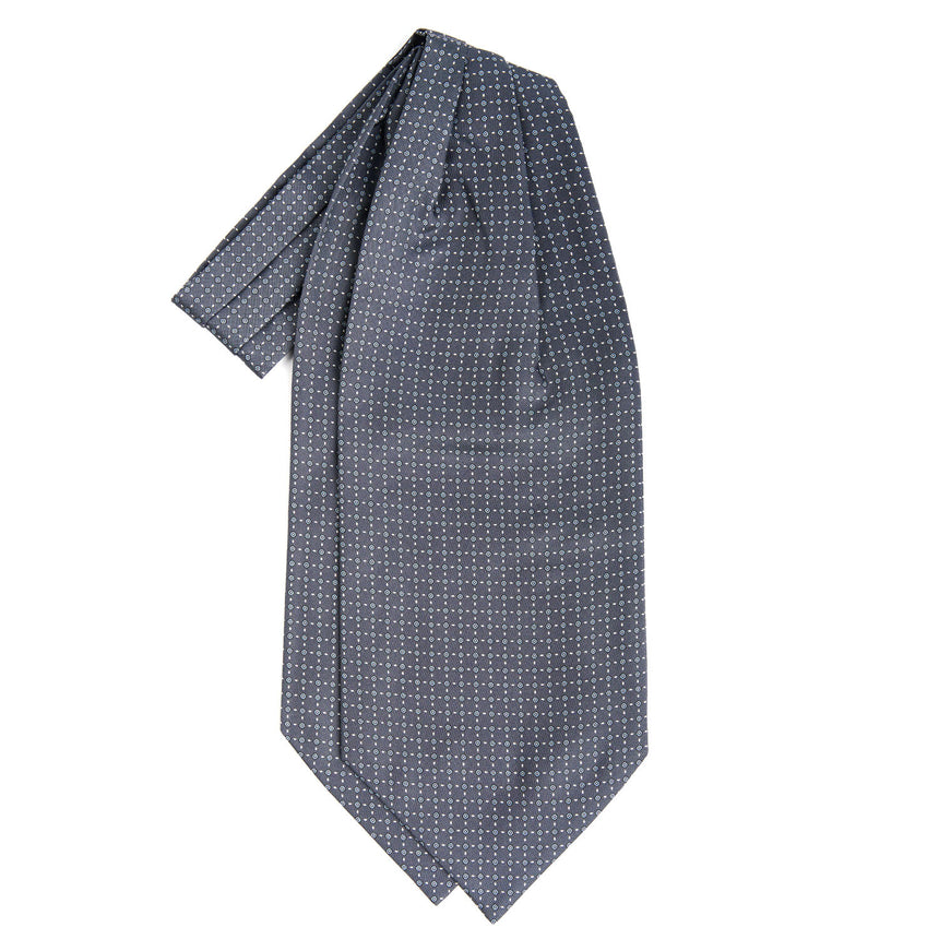 DARK GREY SILK ASCOT TIE