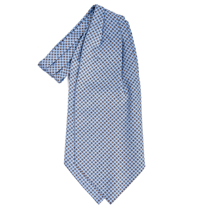 LIGHT BLUE SILK ASCOT TIE