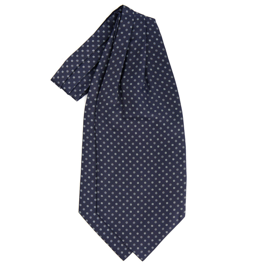 DARK BLUE SILK ASCOT TIE