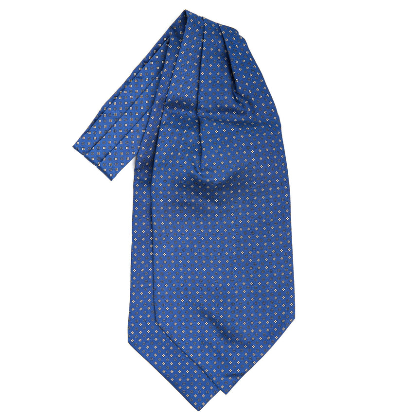 BLUE SILK ASCOT TIE